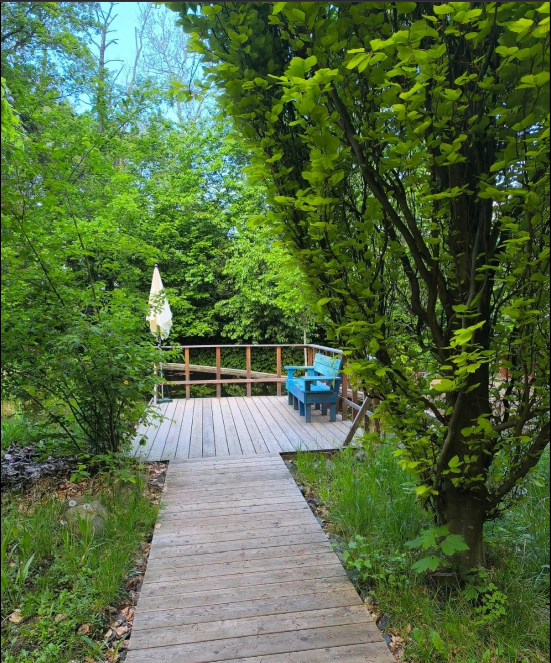 Holzsteg zum Holzdeck Kloster Arenberg Koblenz